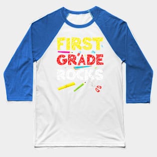 1st grade rocks 1 Baseball T-Shirt